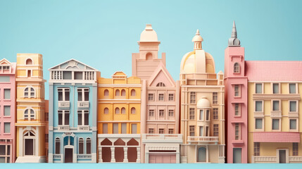 Fototapeta premium Origami Paper Art of city grand canal created with Generative AI Technology