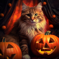 Halloween Cat - hybrid color photo