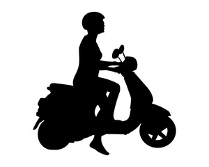 Obraz na płótnie Canvas Scooter Girl silhouette, vector illustration