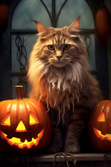 Halloween Cat - hybrid color photo