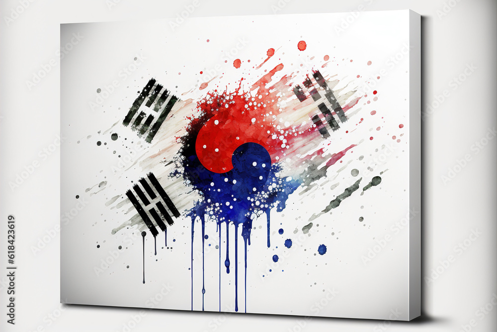 Poster Image of watercolor splash and explosion abstract art . Admirable Generative AI image .
