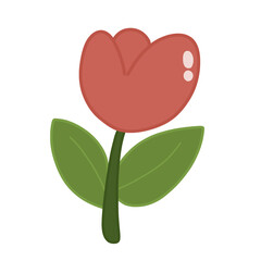 Tulip flower,cartoon,cute icon ,vector, illustration, hand drawn