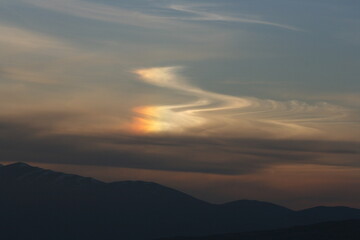 clouds over the mountains