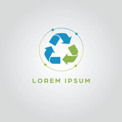 Vector design of a logo for ecological recycling companies with space for text