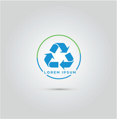Vector design of a logo for ecological recycling companies with space for text