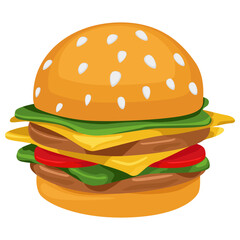 Fast Food Hamburger Illustration
