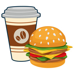 Fast Food Hamburger Illustration