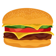 Fast Food Hamburger Illustration