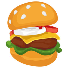 Fast Food Hamburger Illustration