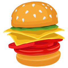 Fast Food Hamburger Illustration