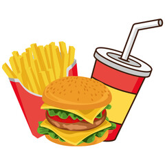 Fast Food Hamburger Illustration