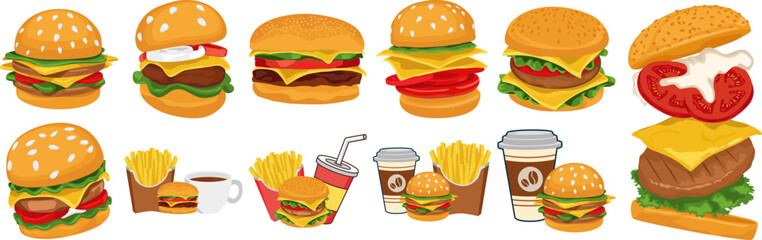 Fast Food Hamburger Illustration