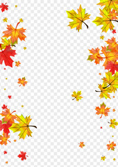 Red Floral Background Transparent Vector. Leaf Abstract Template. Ocher Flying Plant. Design Foliage Card.