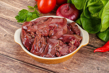 Raw chicken liver for cooking