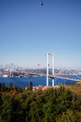 Fototapeta na wymiar The Second Bosphorus Bridge or Fatih Sultan Mehmet Bridge, Istanbul