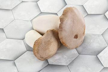 Raw Eringi mushrooms for cooking