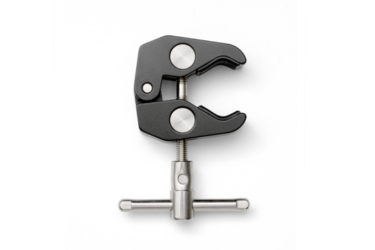 Crab Clamp Clip for DSLR or mirrorless camera Isolated with shadow transparent