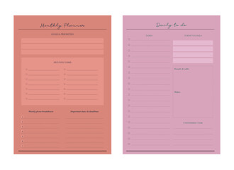 Monthly Planner and Daily to dos planner. (Fashion)
