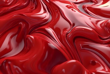 Liquid red paint wavy red liquid abstract background. ai generator