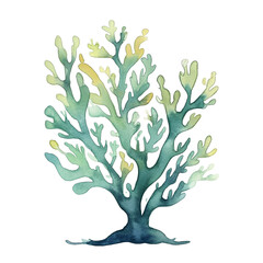 Seaweed Grass - Cute Hand Painted Style - Childish Watercolor Drawing - Fairy Tale Fantasy - Generative AI