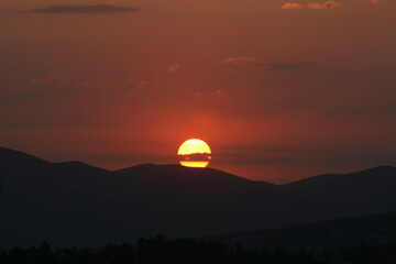 sunset over the mountains