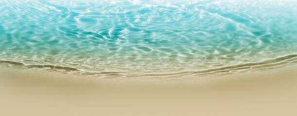 abstract sand beach with sunlight in a beautiful turquoise water wave, background concept for...