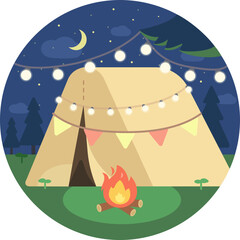 camping night forest