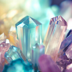 Naklejka premium pink and blue crystal
