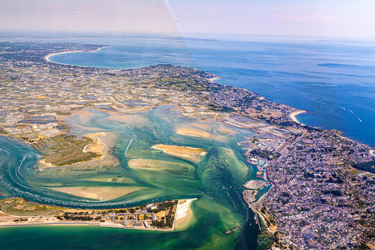 La baule and Guerande marsh and atlantic ocean