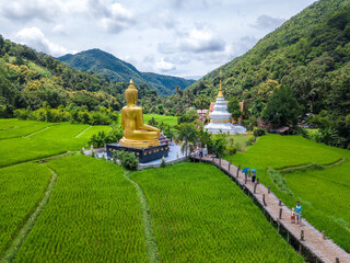 the Big Buddha of the Wat Khuha in the country side of Ban Nakhuha near the city of Phrae in the north of Thailand.