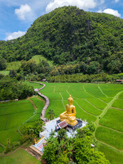 the Big Buddha of the Wat Khuha in the country side of Ban Nakhuha near the city of Phrae in the north of Thailand.