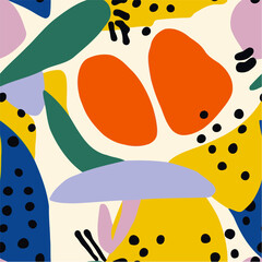 Seamless pattern with abstract hand drawn doodle elements.