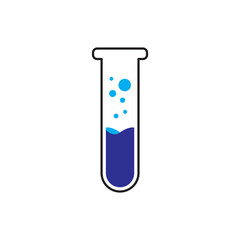 Test tube icon, Chemical test tubes icons, Laboratory icon. Vector illustration, flat design.