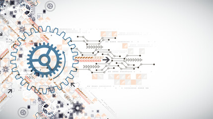 Abstract  technological background  with cogwheels and plexus effect.
