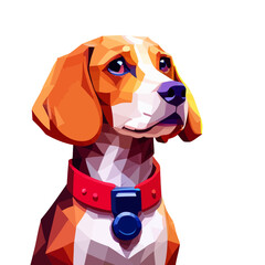 Vector illustration of a cute beagle dog.