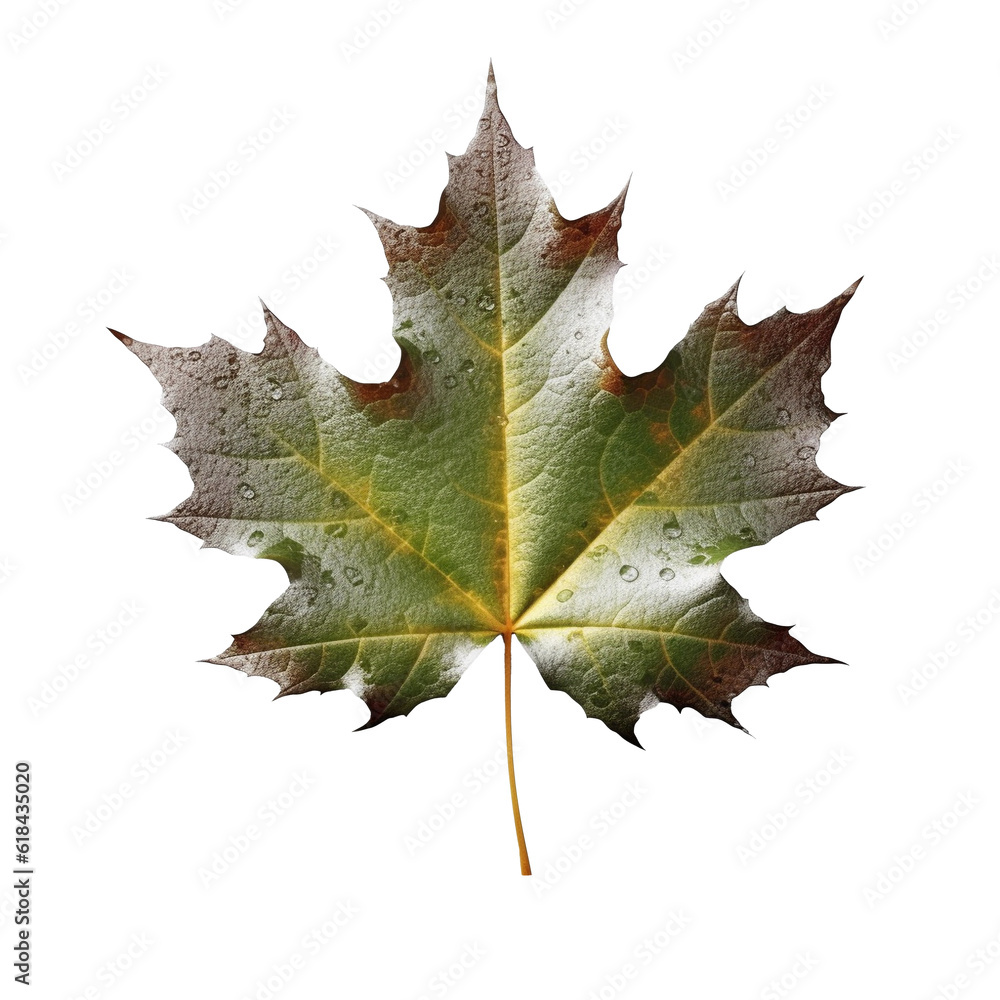 Wall mural beautiful autumn leaf isolated on white background with clipping path. full depth of field. focus st