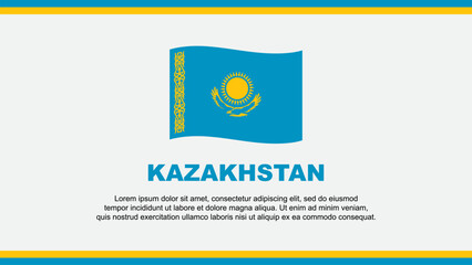 Kazakhstan Flag Abstract Background Design Template. Kazakhstan Independence Day Banner Social Media Vector Illustration. Kazakhstan Design