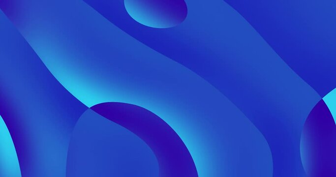 Abstract geometric gradient blue background, wave shape transformation, seamless loop.