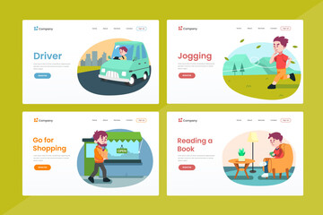 Obraz na płótnie Canvas Set of web page design templates for kids