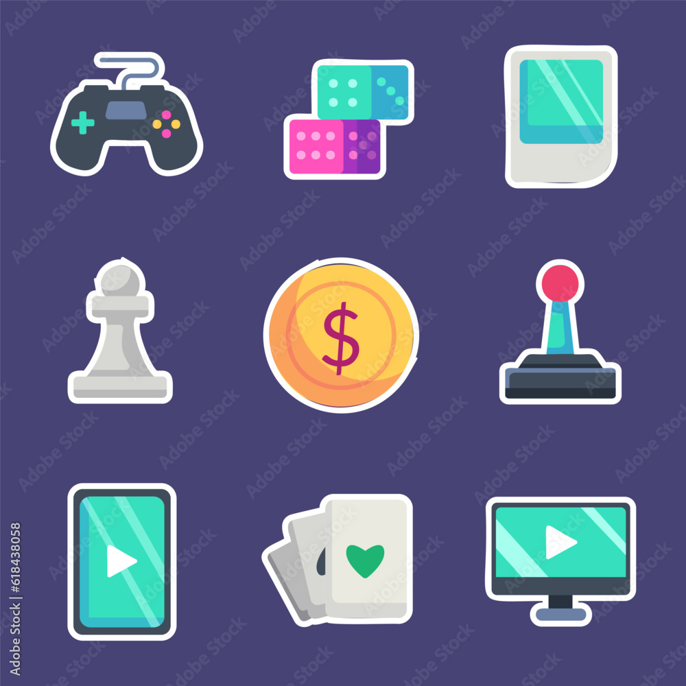 Aufkleber set of user interface gui to build 2d games