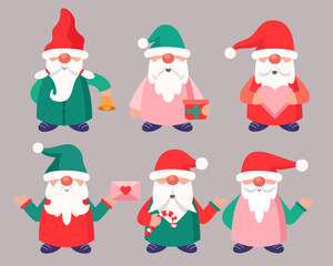 Set of little garden gnomes