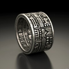 An ancient ring in the Mayan style. Generative AI.