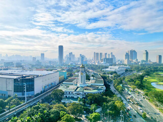 Aerial view of The City of Manila featuring Manila City Hall and Manila skyscraper