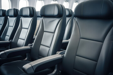Background of airplane seats. Generative AI