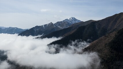 Mesmerizing view of the mountainous landscapes of Gaoshan Dachuan in Sichuan Province, China