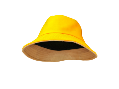 yellow bucket hat isolated PNG transparent