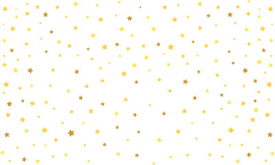 Seamless stars background. Gold stars pattern. Yellow glitter confetti.