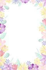 Blossoms collection. Watercolor flower and floral geometric frame #4