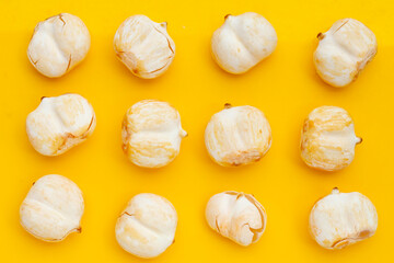 Toddy palm on yellow background.