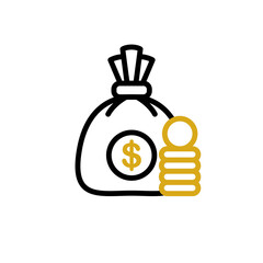 economy money bag sign symbol vector